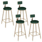 Glam Round Dining Stools Metal Low Back Bar Stools with Footrest Green 4 Piece Set Clearhalo 'Bar Furniture' 'Bar Stools' 'bar_stools' 'furn' 'furn_bar_stools' 'Furniture' 'Kitchen & Dining Furniture' 6962040