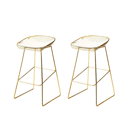 Sgabelli da pranzo in metallo sgabelli da bar scandinavo senza braccio con poggiapiedi