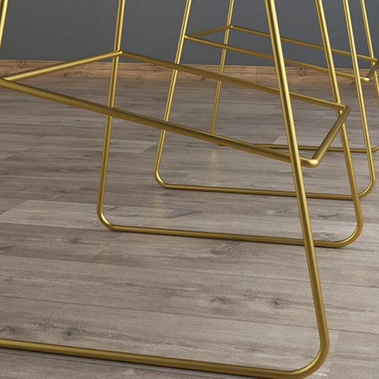 Metal Dining Stools Scandinavian Armless Bar Stools with Footrest