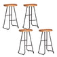 Metal Dining Stools Contemporary Armless Bar Stools with Footrest Wood Backless 4 Piece Set Clearhalo 'Bar Furniture' 'Bar Stools' 'bar_stools' 'furn' 'furn_bar_stools' 'Furniture' 'Kitchen & Dining Furniture' 6962072