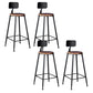 Metal Dining Stools Contemporary Armless Bar Stools with Footrest Wood With Back 4 Piece Set Clearhalo 'Bar Furniture' 'Bar Stools' 'bar_stools' 'furn' 'furn_bar_stools' 'Furniture' 'Kitchen & Dining Furniture' 6962081