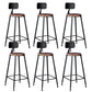 Metal Dining Stools Contemporary Armless Bar Stools with Footrest Wood With Back 6 Piece Set Clearhalo 'Bar Furniture' 'Bar Stools' 'bar_stools' 'furn' 'furn_bar_stools' 'Furniture' 'Kitchen & Dining Furniture' 6962083