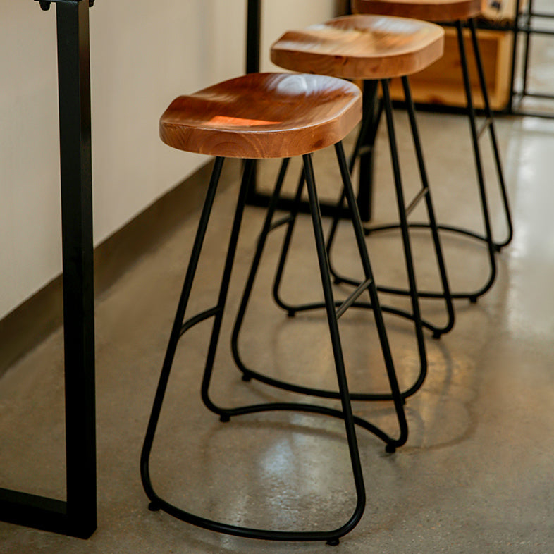 Metal Dining Stools Contemporary Armless Bar Stools with Footrest Clearhalo 'Bar Furniture' 'Bar Stools' 'bar_stools' 'furn' 'furn_bar_stools' 'Furniture' 'Kitchen & Dining Furniture' 6962087