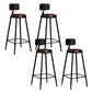 Metal Dining Stools Contemporary Armless Bar Stools with Footrest Faux Leather With Back 4 Piece Set Clearhalo 'Bar Furniture' 'Bar Stools' 'bar_stools' 'furn' 'furn_bar_stools' 'Furniture' 'Kitchen & Dining Furniture' 6962089