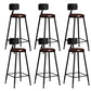 Metal Dining Stools Contemporary Armless Bar Stools with Footrest Faux Leather With Back 6 Piece Set Clearhalo 'Bar Furniture' 'Bar Stools' 'bar_stools' 'furn' 'furn_bar_stools' 'Furniture' 'Kitchen & Dining Furniture' 6962090