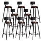 Metal Dining Stools Contemporary Armless Bar Stools with Footrest Faux Leather With Back 8 Piece Set Clearhalo 'Bar Furniture' 'Bar Stools' 'bar_stools' 'furn' 'furn_bar_stools' 'Furniture' 'Kitchen & Dining Furniture' 6962091