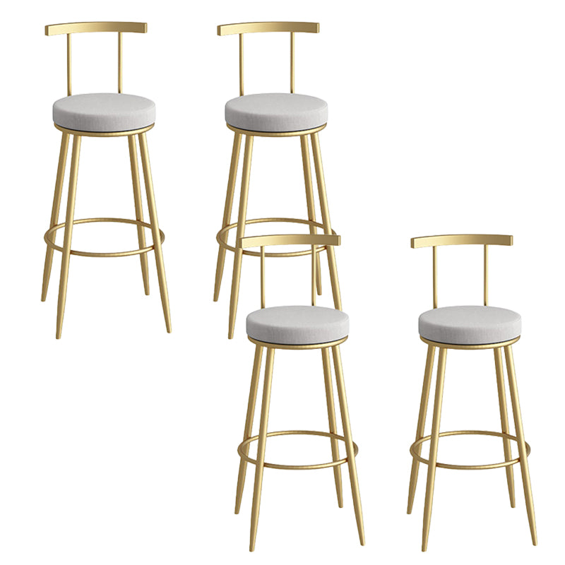 Glam faux lederen eetkrukken gestoffeerde barkrukken met metalen basis