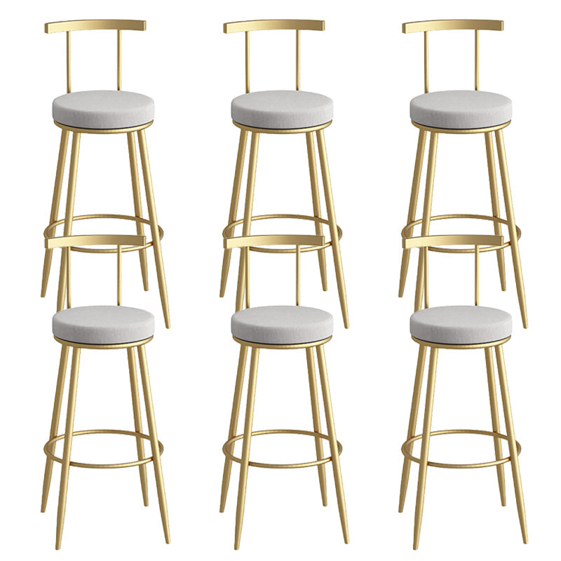 Glam faux lederen eetkrukken gestoffeerde barkrukken met metalen basis