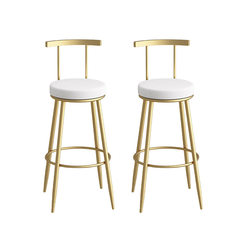 Glam faux lederen eetkrukken gestoffeerde barkrukken met metalen basis