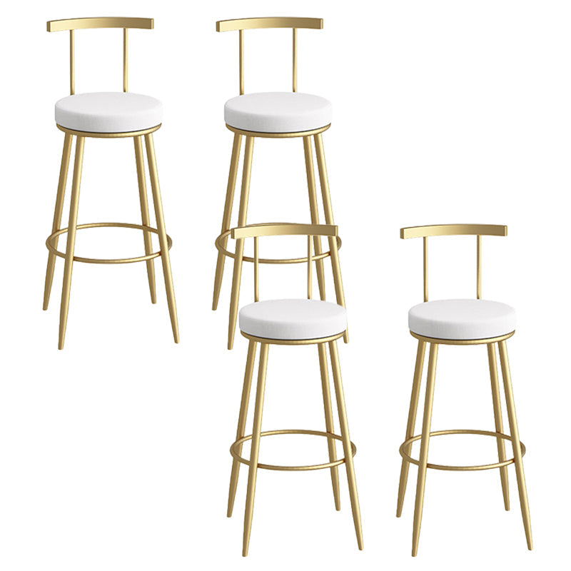 Glam faux lederen eetkrukken gestoffeerde barkrukken met metalen basis