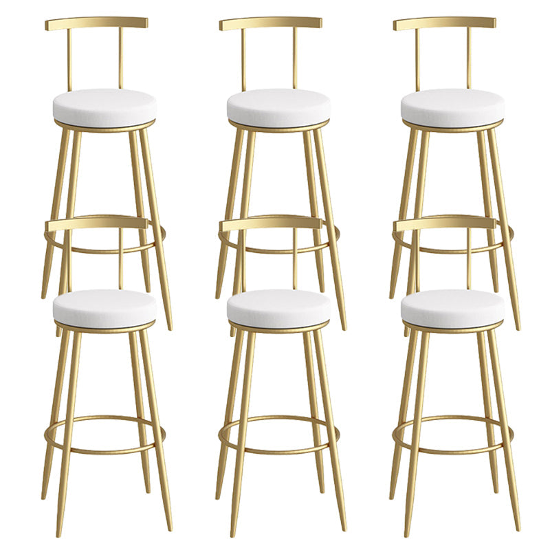 Glam faux lederen eetkrukken gestoffeerde barkrukken met metalen basis