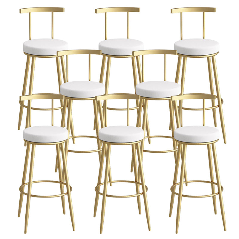 Glam faux lederen eetkrukken gestoffeerde barkrukken met metalen basis