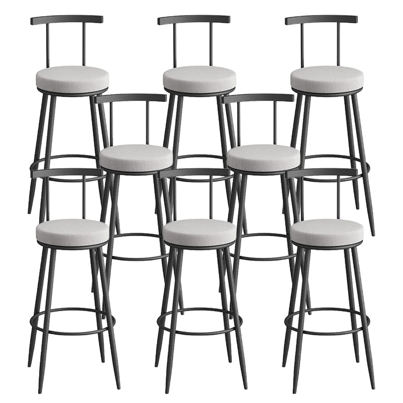 Glam faux lederen eetkrukken gestoffeerde barkrukken met metalen basis