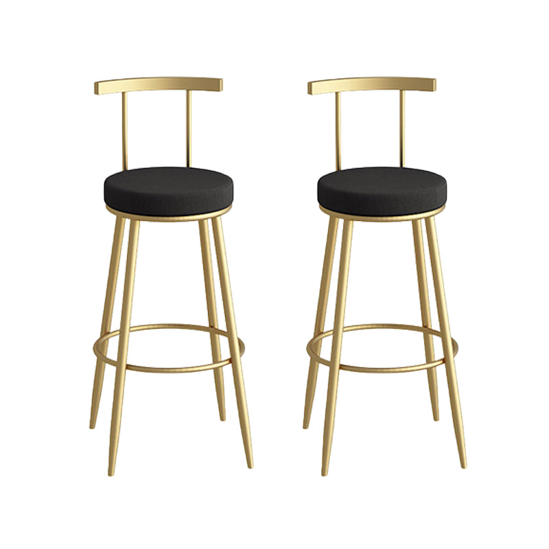 Glam faux lederen eetkrukken gestoffeerde barkrukken met metalen basis