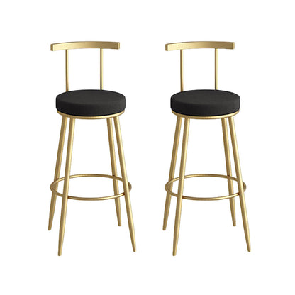 Glam faux lederen eetkrukken gestoffeerde barkrukken met metalen basis