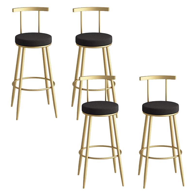 Glam faux lederen eetkrukken gestoffeerde barkrukken met metalen basis