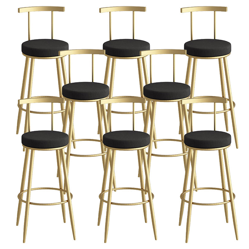 Glam faux lederen eetkrukken gestoffeerde barkrukken met metalen basis