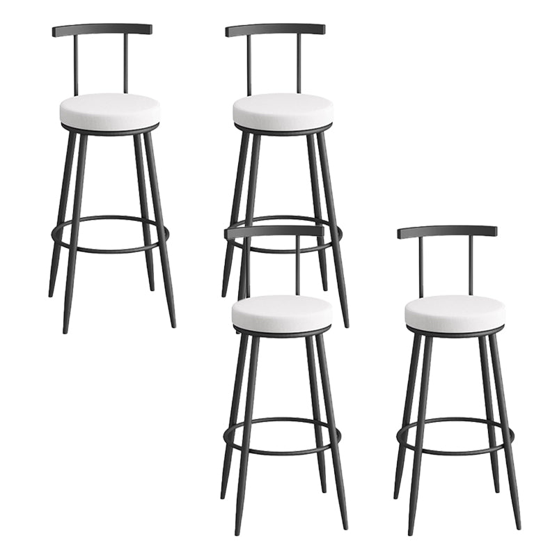 Glam faux lederen eetkrukken gestoffeerde barkrukken met metalen basis