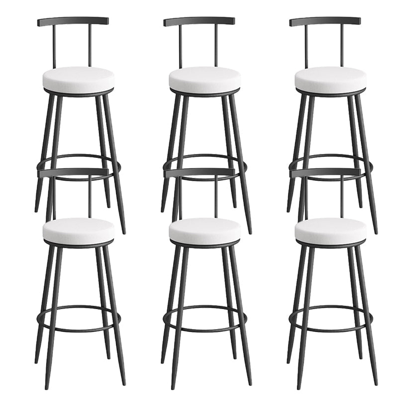 Glam faux lederen eetkrukken gestoffeerde barkrukken met metalen basis