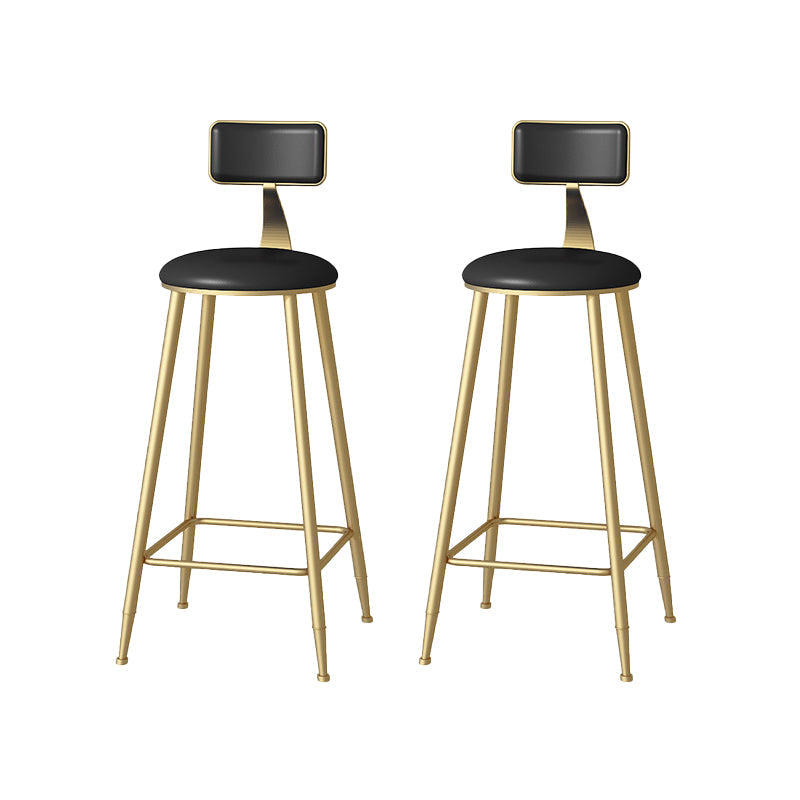 Faux lederen eetkrukken gestoffeerde barkrukken met metalen basis