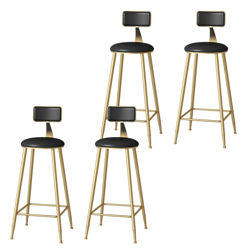 Faux lederen eetkrukken gestoffeerde barkrukken met metalen basis