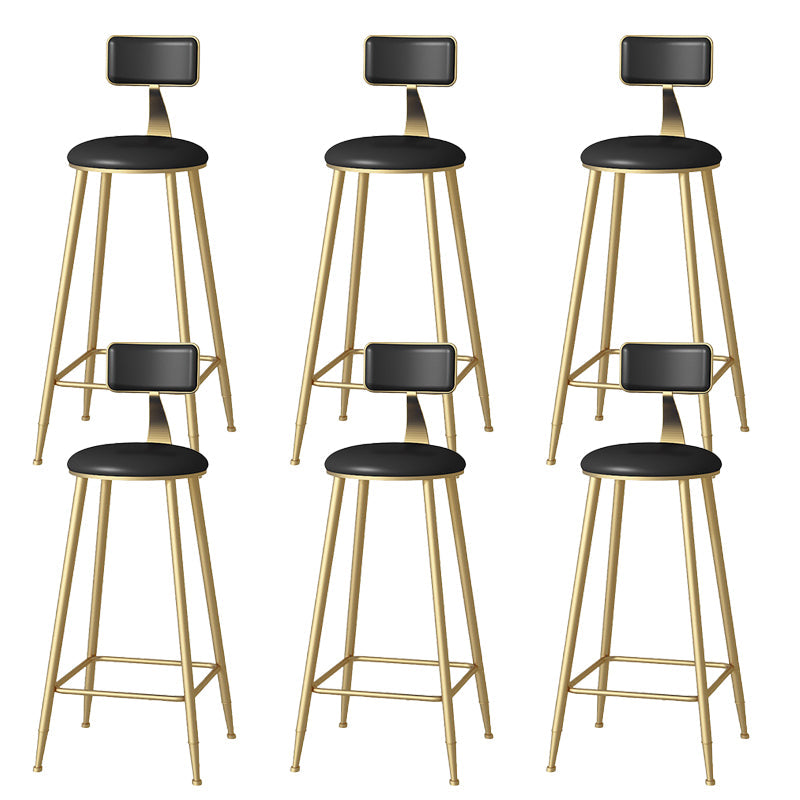 Faux lederen eetkrukken gestoffeerde barkrukken met metalen basis