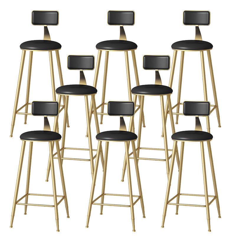 Faux lederen eetkrukken gestoffeerde barkrukken met metalen basis