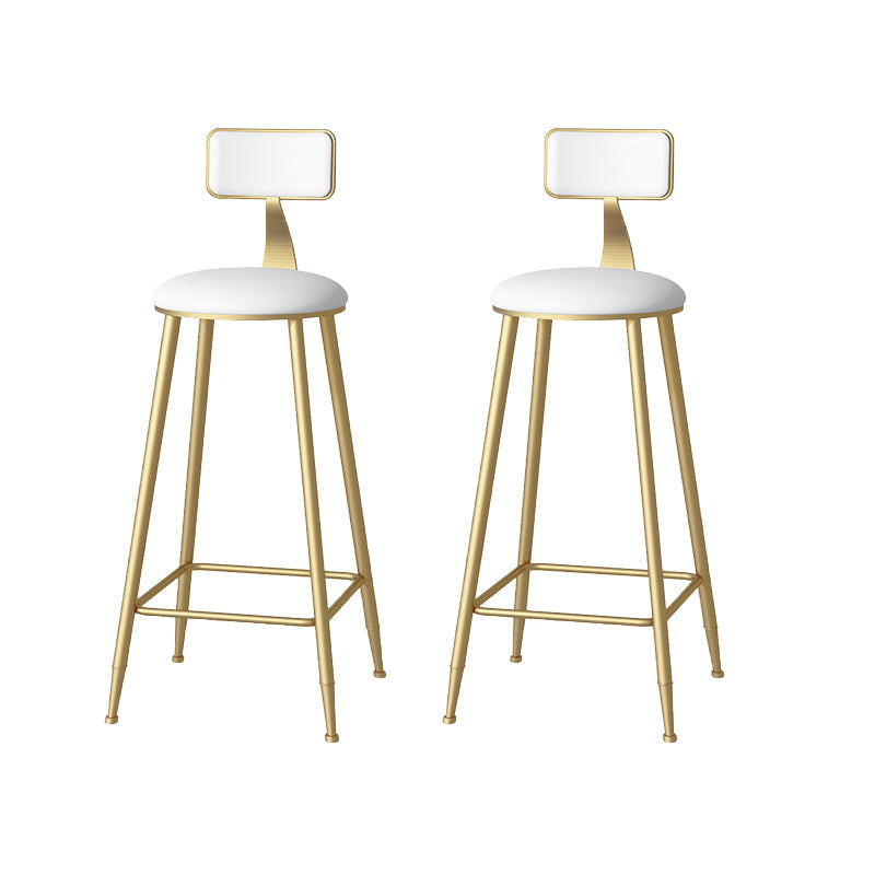 Faux lederen eetkrukken gestoffeerde barkrukken met metalen basis