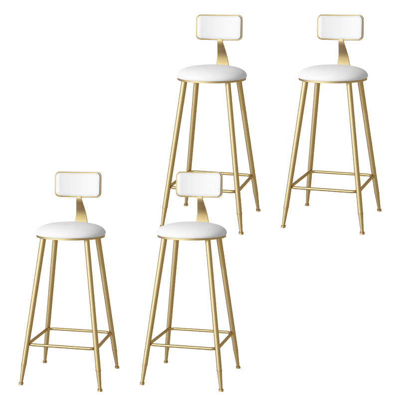 Faux lederen eetkrukken gestoffeerde barkrukken met metalen basis