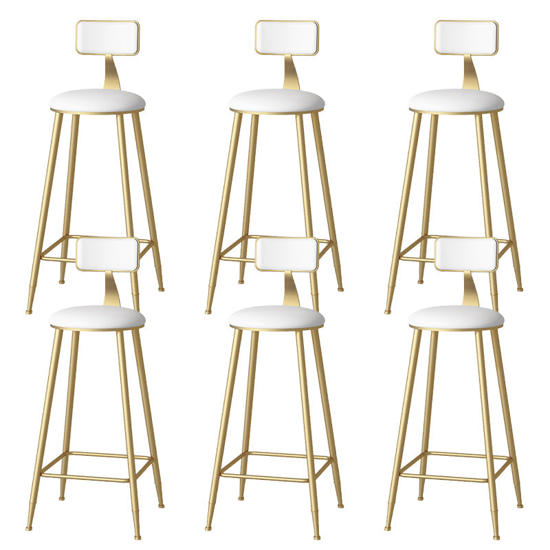 Faux lederen eetkrukken gestoffeerde barkrukken met metalen basis