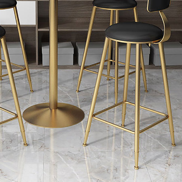 Faux lederen eetkrukken gestoffeerde barkrukken met metalen basis