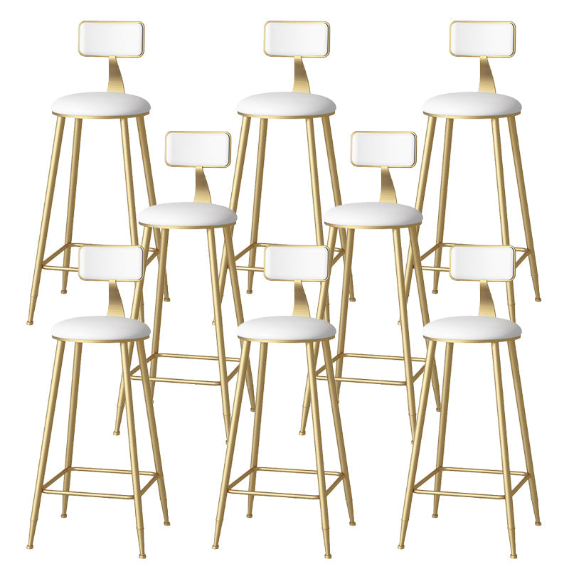 Faux lederen eetkrukken gestoffeerde barkrukken met metalen basis