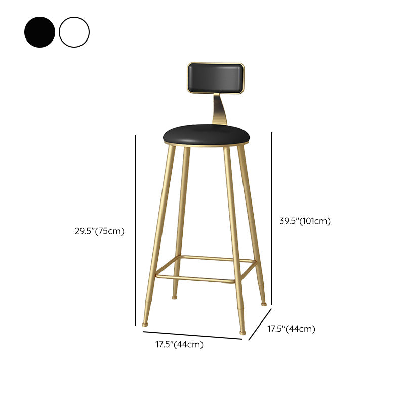 Faux lederen eetkrukken gestoffeerde barkrukken met metalen basis