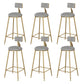 Glam Dining Stools Armless Round Dining Stools with Metal Base Gray 6 Piece Set Clearhalo 'Bar Furniture' 'Bar Stools' 'bar_stools' 'furn' 'furn_bar_stools' 'Furniture' 'Kitchen & Dining Furniture' 6962160