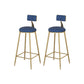 Glam Dining Stools Armless Round Dining Stools with Metal Base Blue 2 Piece Set Clearhalo 'Bar Furniture' 'Bar Stools' 'bar_stools' 'furn' 'furn_bar_stools' 'Furniture' 'Kitchen & Dining Furniture' 6962166