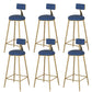 Glam Dining Stools Armless Round Dining Stools with Metal Base Blue 6 Piece Set Clearhalo 'Bar Furniture' 'Bar Stools' 'bar_stools' 'furn' 'furn_bar_stools' 'Furniture' 'Kitchen & Dining Furniture' 6962169