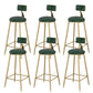 Glam Dining Stools Armless Round Dining Stools with Metal Base Green 6 Piece Set Clearhalo 'Bar Furniture' 'Bar Stools' 'bar_stools' 'furn' 'furn_bar_stools' 'Furniture' 'Kitchen & Dining Furniture' 6962176