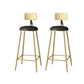 Glam Faux Leather Dining Stools Upholstered Bar Stools with Footrest Black 2 Piece Set Clearhalo 'Bar Furniture' 'Bar Stools' 'bar_stools' 'furn' 'furn_bar_stools' 'Furniture' 'Kitchen & Dining Furniture' 6962188