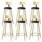 Glam Faux Leather Dining Stools Upholstered Bar Stools with Footrest Black 6 Piece Set Clearhalo 'Bar Furniture' 'Bar Stools' 'bar_stools' 'furn' 'furn_bar_stools' 'Furniture' 'Kitchen & Dining Furniture' 6962192