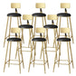Glam Faux Leather Dining Stools Upholstered Bar Stools with Footrest Black 8 Piece Set Clearhalo 'Bar Furniture' 'Bar Stools' 'bar_stools' 'furn' 'furn_bar_stools' 'Furniture' 'Kitchen & Dining Furniture' 6962194