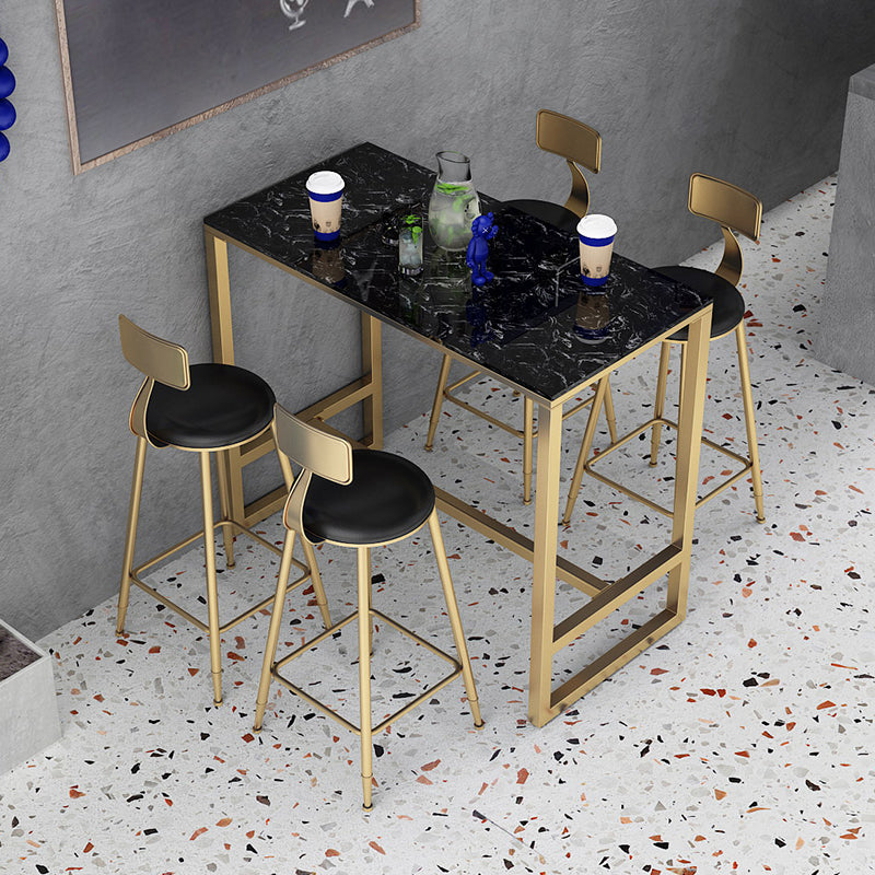 Glam Faux Leather Dining Stools Upholstered Bar Stools with Footrest Clearhalo 'Bar Furniture' 'Bar Stools' 'bar_stools' 'furn' 'furn_bar_stools' 'Furniture' 'Kitchen & Dining Furniture' 6962196