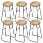 Contoured Seat Dining Stools Solid Wood Bar Stools with Footrest