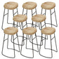 Contoured Seat Dining Stools Solid Wood Bar Stools with Footrest
