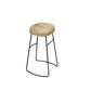 Contoured Seat Dining Stools Solid Wood Bar Stools with Footrest