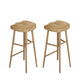 Contoured Seat Dining Stools Solid Wood Bar Stools with Footrest