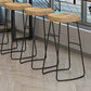 Contoured Seat Dining Stools Solid Wood Bar Stools with Footrest