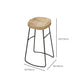 Contoured Seat Dining Stools Solid Wood Bar Stools with Footrest