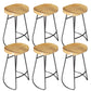 Contemporary Dining Stools Solid Wood Bar Stools with Footrest