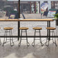 Contemporary Dining Stools Solid Wood Bar Stools with Footrest