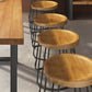 Contemporary Dining Stools Solid Wood Bar Stools with Footrest